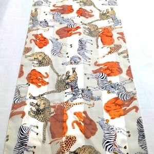 Vintage Oblong Animal Print Semi-Sheer Scarf